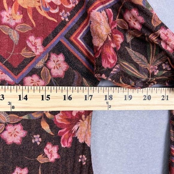 Soft Surroundings Tunic Top Sz XS Alisanna Multicolor Floral Long Sleeve - Picture 7 of 11